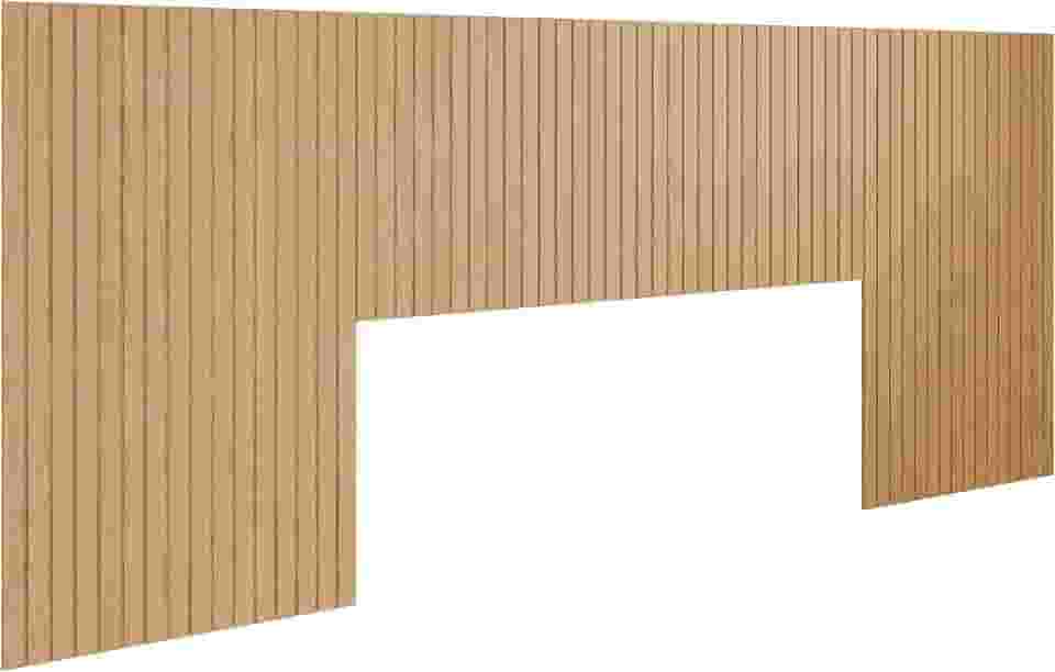 Cabeceira Ripada para Cama Casal, Queen e King em MDF Autoadesiva - LH Móveis (Amadeirado)