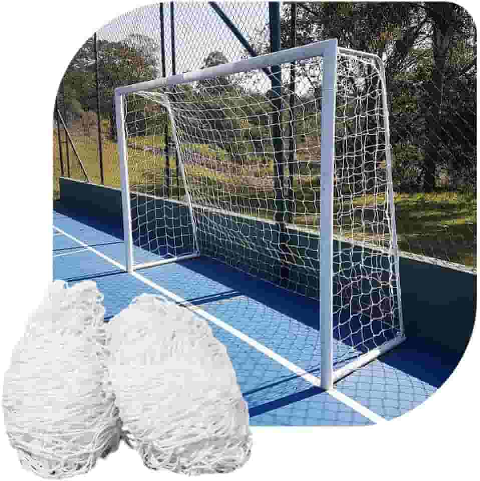 Par de Rede para Trave de Gol Futsal Fio 2 Nylon Futebol de Salão