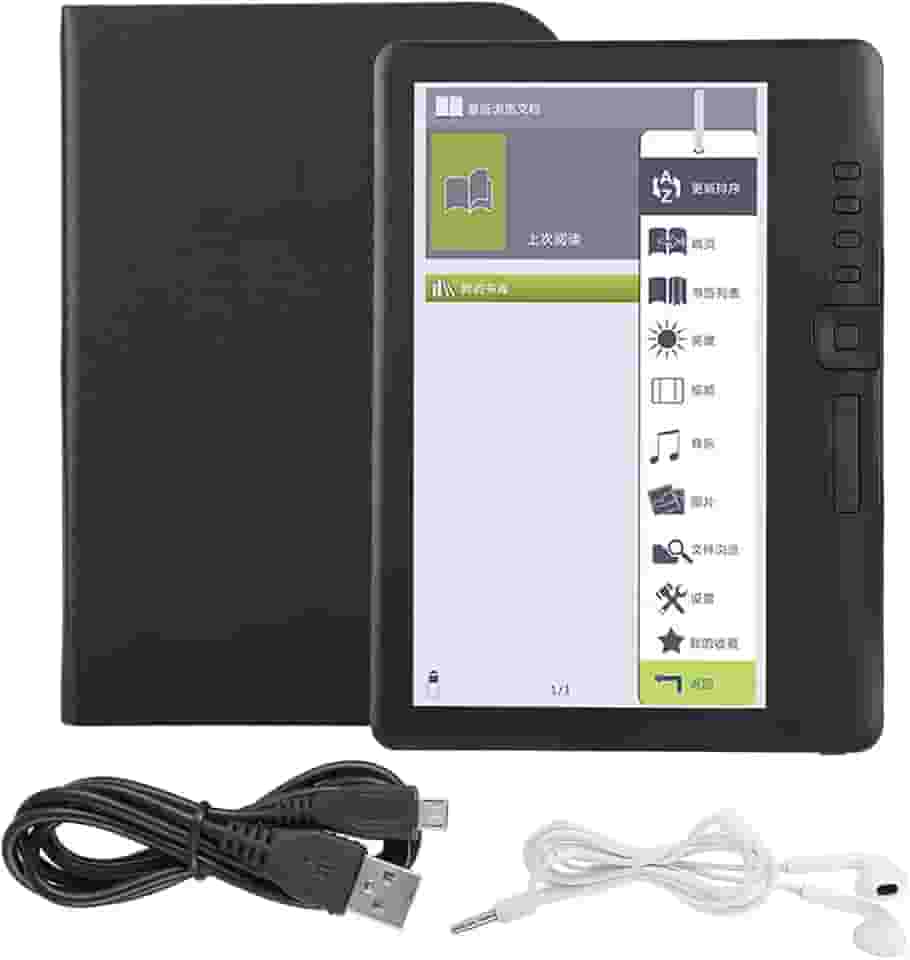 Leitor de e-book, livros digitais portáteis com capa protetora, leitor de tela colorida com cabo de carregamento para amantes de leitura (Memória 4G)