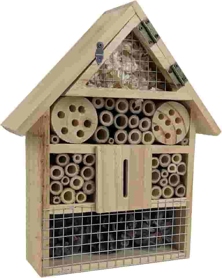 ARTAWEIN Niteangel Natural Wooden Hanging Bee House para Jardins | Hotel de Borboletas de Madeira Natural para Abelhas, Borboletas, Joaninhas, Habitat de Insetos Benéficos, Bee Hotel Garden