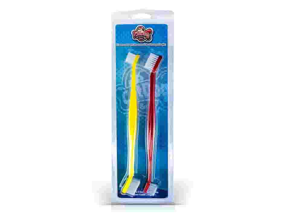 Kit Bucal 2 escovas cabo longo para escovar os dentes de Cães e Gato, Anti-tártaro