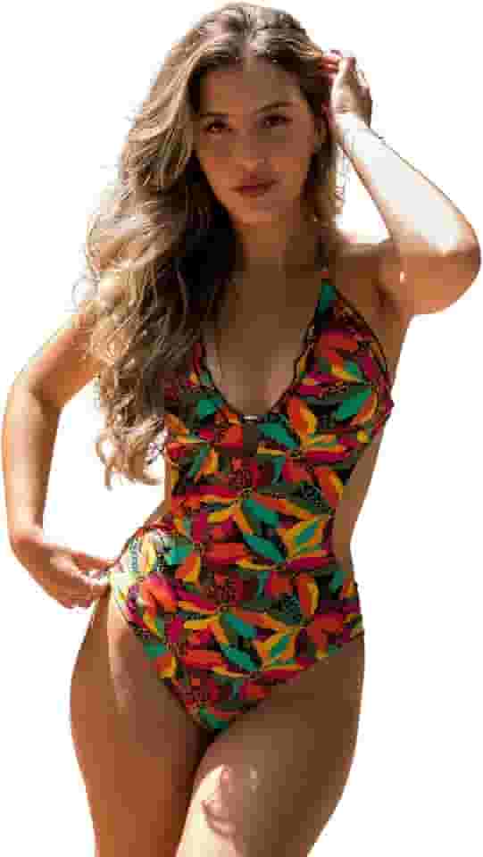 Maiô ripple engana mamãe bojo removível e calcinha levanta bumbum estampado