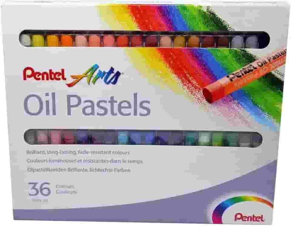 Giz Pastel Oleoso Pentel Para Desenhar Com 36 Cores, Pentel, Phn-36, 36 Cores