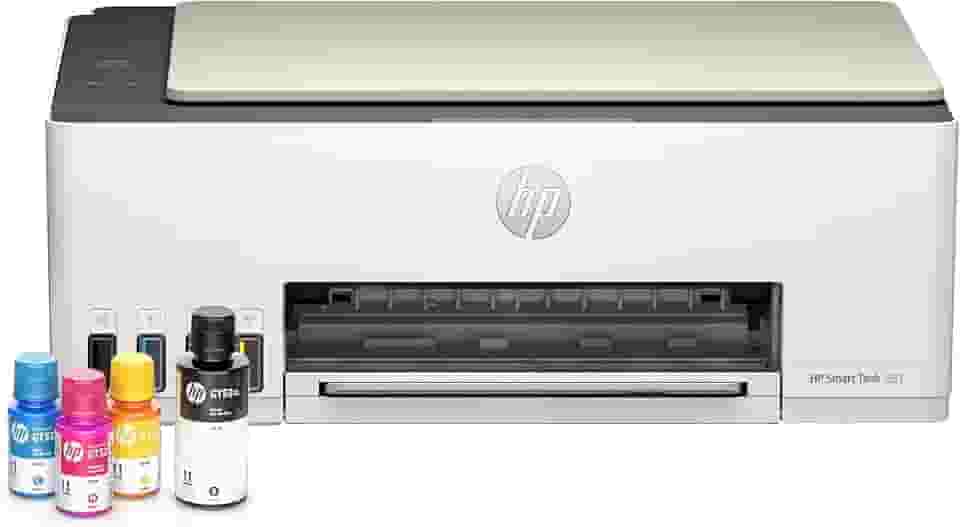 Impressora Multifuncional HP Smart Tank 583 Tanque de Tinta Colorida Wi-Fi com autorreparo, USB - Impressora, Copiadora e Scanner Cor: ‎Branco (4A8D8A)