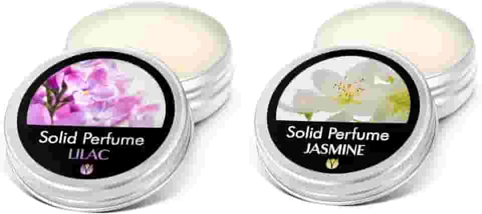 Flowerland Conjunto De Perfumes Sólidos Jasmim, Lilás - Bálsamo Bolso Portátil Perfeito Para Viagens Fragrância Natural Masculinos E Femininos Veganos