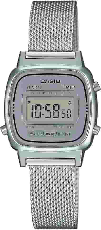Relógio de Pulso Feminino Casio Digital Vintage Mesh LA670WEM-7DF