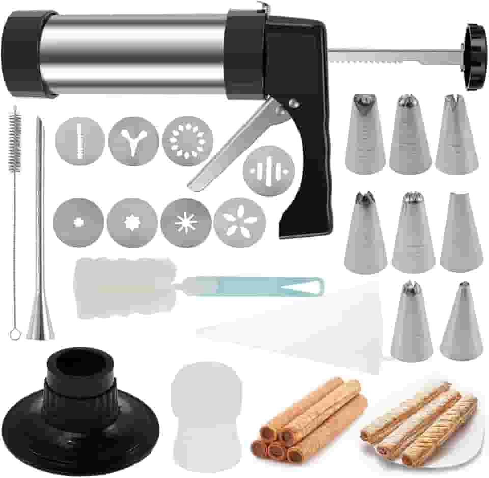 Churro Maker, kit de enchimento de churro de aço inoxidável, ferramenta oca para fazer churro, bico de tubulação, saco de confeitar, churros caseiros, máquina de fazer biscoitos, kit doméstico para
