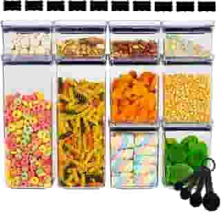 Kit 10 Potes Herméticos Quadrados Empilháveis - Paramount