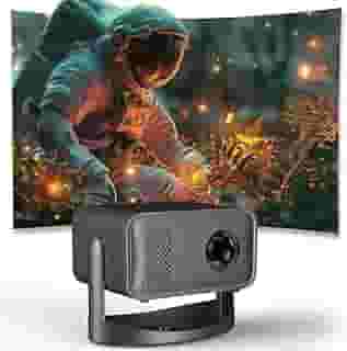 4K Mini Projetor Portátil com WiFi e Bluetooth, Mini Projetor com Suporte a 1080P, Android 11.0 Inteligente Rotativo de 360 ° Compatível com Android/IOS/laptop/TV/HDMI
