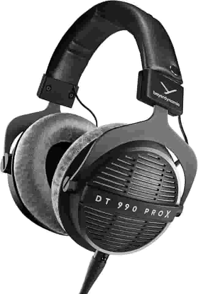 beyerdynamic Fones de ouvido com fio DT 990 Pro X Over-Ear Studio para mixagem, masterização e edição (aberto) com cabo removível feito à mão na Alemanha (48 Ohms, preto)