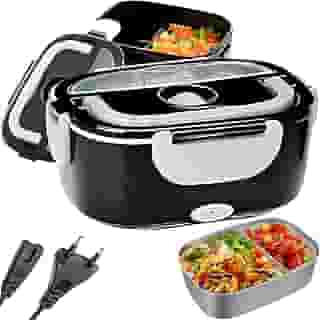 Marmita Elétrica Portátil 1,5L com Aquecimento Rápido e Tampa com Trava – Duas Divisórias Internas Removíveis – BiVolt 110V/220V – Ideal para Casa, Trabalho e Escritório