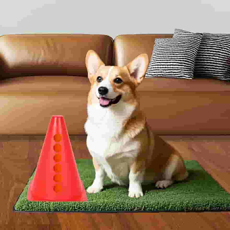 KDBFHAL Poste para xixi de cachorro, poste de treinamento de penico estável de 17,78 cm A para filhotes urinarem com posição natural em pé, fácil de limpar e ventilado, poste de treinamento para