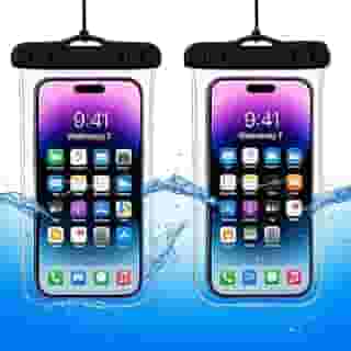 Kit com 2 capas impermeáveis, a Prova D'Água para celular, iphone, até 6.5', com alça universal, Proteção IPX8, Ideal para Praia Trilhas Piscina Viagens (Cores Sortidas) – Qualidade Premium LNSTORE