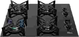 FISCHER COOKTOP À GÁS 4 BOCAS FIT LINE TREMPE IRON MESA VIDRO PRETO BIVOLT 36310-102671