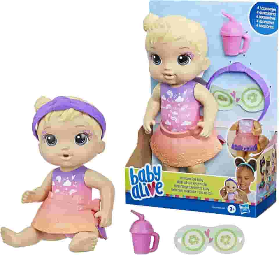 Baby Alive, Boneca, Dia no Spa - Cabelos Loiros, Inclui Máscara e Mamadeira, 22,5 cm - A partir de 3 Anos