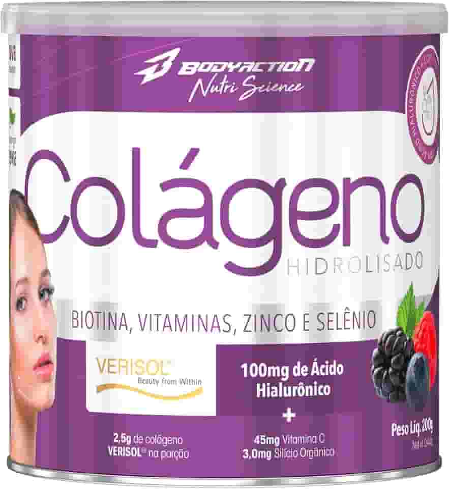 Colágeno Verisol com Ácido Hialurônico 200g Sabor Frutas Vermelhas Bodyaction
