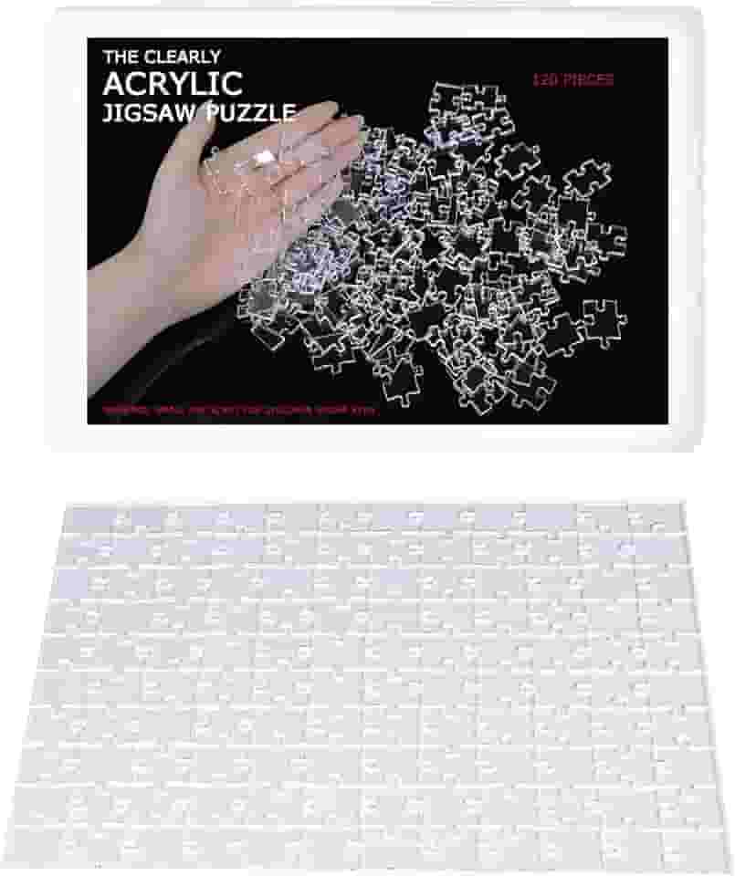 Quebra-cabeça para adultos 120 peças, acrílico rígido transparente impossível quebra-cabeça para adultos famílias quebra-cabeça desafiador para noites de jogos, peças se encaixam perfeitamente