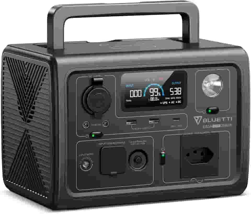BLUETTI EB3A Gerador de Energia Solar, Bateria LiFePO4 de 268Wh com 1 Tomada CA de 120V | 600W (Pico de 1200W), Recarregue de 0 a 80% em 30 Min, Gerador Solar para Camping ao Ar Livre