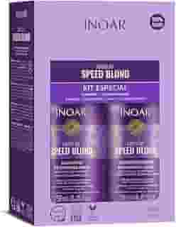 Inoar, Speed Blond Kit Duo – Shampoo e Condicionador Matizador com Óleo de Argan, Azuleno e Ativos Vegetais para Cabelos Loiros e Grisalhos - 250ml
