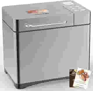 Máquina de fazer pão KITCANIS, máquina de pão de aço inoxidável de 1 kg, temporizador 15H e 1H manter quente, fermento, sem glúten, máquina de fazer massa, máquina de fazer pão com panela antiaderente