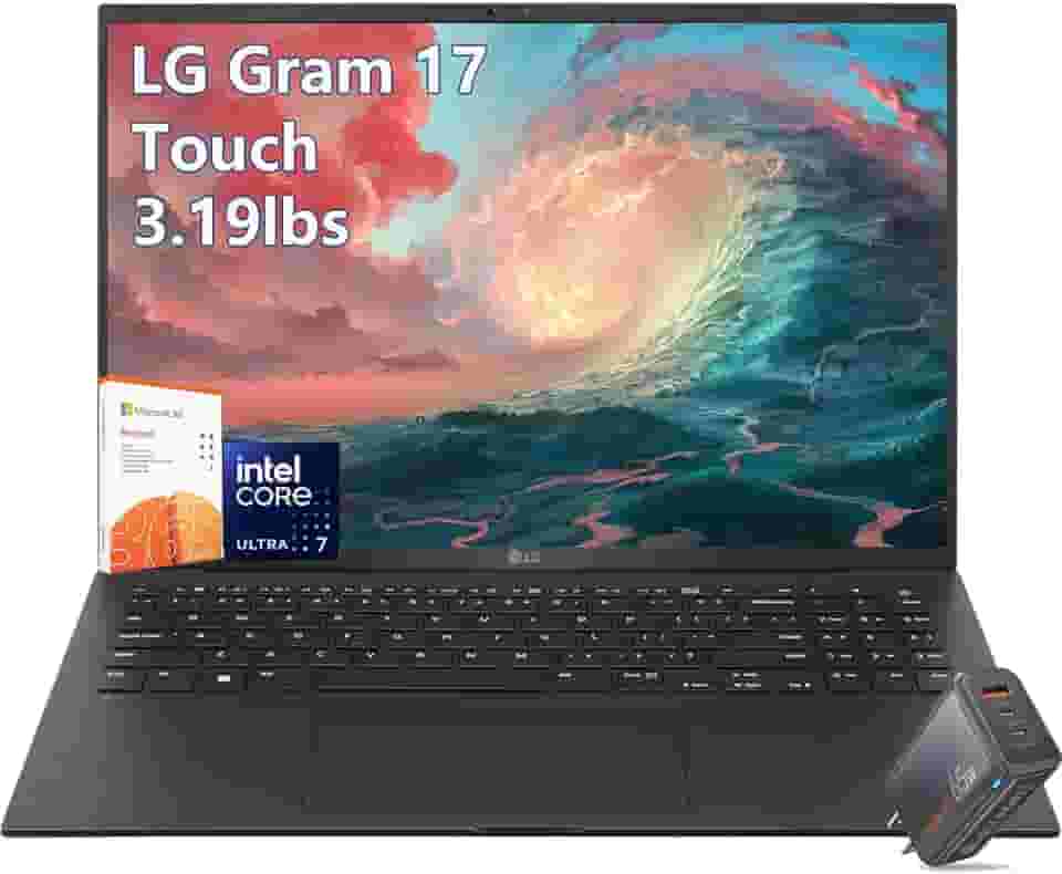LG -Gram Laptop-43.2 cm Touchscreen 2.5K - Processador Intel Core Ultra 7 - RAM 32GB -SSD PCIe 2TB -Windows 11 -Teclado Retroiluminado - 2025 AI PC Copilot - Ultrafino Leve - Trabalho de Negócios