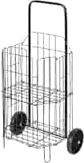 Metaltec Carrinho De Feira E Compras Reforçado Suporta 25KG Dobrável Resistente E Prático - Preto