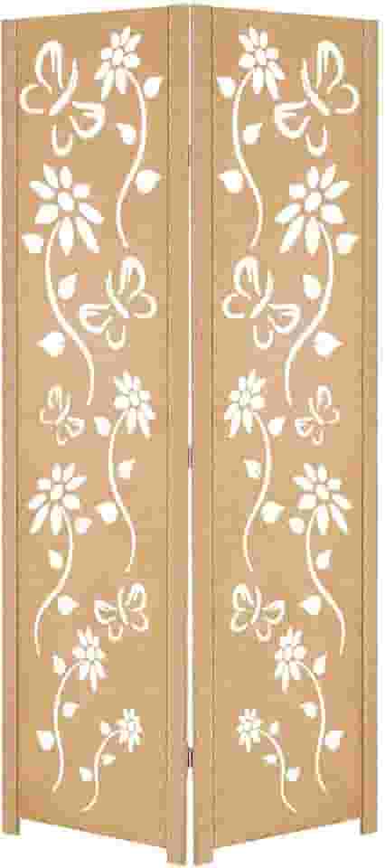 Biombo Divisoria Inteiro Divisor Separador de Ambiente Madeira MDF (2, Floral)