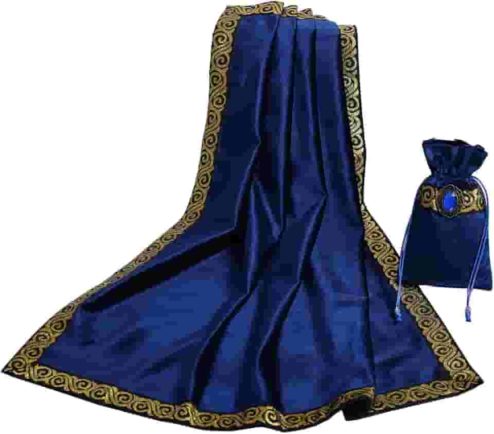 BLESSUME Wicca Toalha de mesa quadrada de tarô para leitura com bolsa de cartão 62 x 62 cm (azul 2)