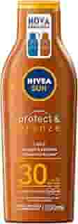 NIVEA SUN Protetor Solar Protect & Bronze FPS 30 200ml - Com ativo de pró melanina, resistente à água, protege dos raios UVA/UVB, ajuda a manter a cor bonita e uniforme por mais tempo