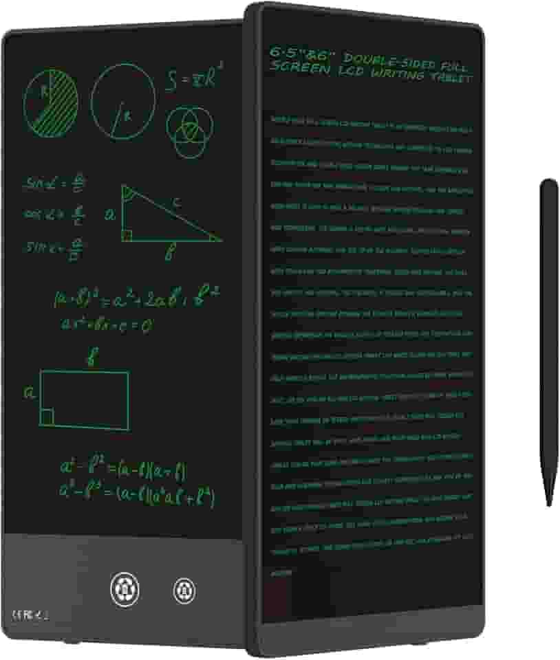Ksequ Tablet de escrita LCD - Tablet de escrita LCD de tela dupla face para crianças e adultos, bloco de desenho eletrônico, mini bloco de notas digital portátil para escola, escritório, casa, apagável, reutilizável (16,5 e 15 cm)