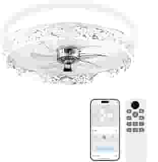 Hivento Ventilador de Teto com APP & Controle Remoto, LED Regulável 3000K–6500K, Ventilador DC Reversível Silencioso de 6 Velocidades, Apenas