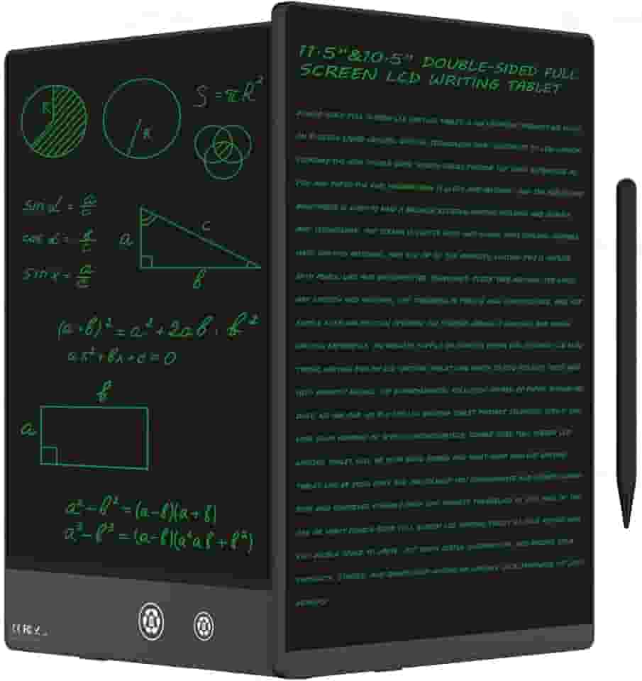 Ksequ Tablet de escrita LCD para adultos - tablet de escrita LCD de 10,5 polegadas, tela cheia de dupla face, bloco de notas digital para escola, escritório, casa, apagável, reutilizável