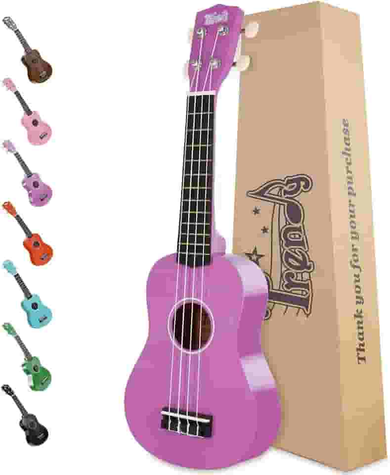 Trendy Ukulele Soprano para iniciantes Ukulele havaiano de 53 cm para crianças e adultos estudantes com Gig Bag (Roxo)