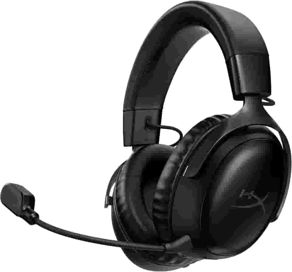 Headset Wireless HyperX Cloud III - Gamer para PC, PS5, PS4, Bateria de até 120h, 2,4 GHz, Drivers 53mm, Espuma Viscoelástica, Estrutura Durável, Microfone 10mm, Preto (77Z45AA)
