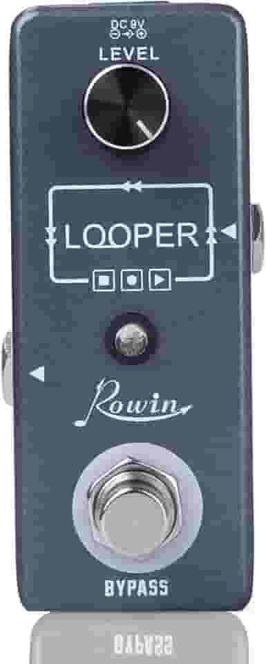 Rowin Pedal de guitarra Looper Unlimited Overdubs 10 minutos de loop com USB para importar e exportar loop