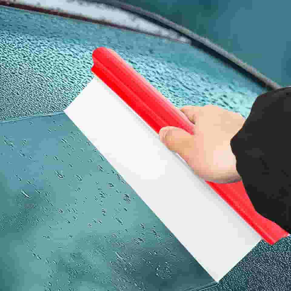 GLOHOO Rodo de carro lâmina de água flexível T-Bar de 30,5 cm, rodo de silicone de água de secagem de carro para carro, para-brisa, vidro, janela, espelho, banheiro (vermelho)