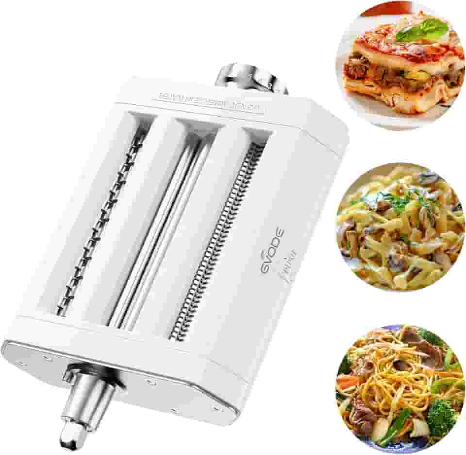 Máquina de fazer massa 3 em 1 para KitchenAid, inclui cortador de espaguete, rolo de massa e cortador de fettuccine, máquina de macarrão, máquina de macarrão da Gvode