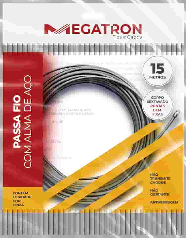 Megatron Passa Fio Com Conexão 15 Metros Cinza – Megatron 34191