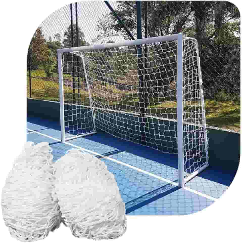Par de Rede Trave de Gol Futsal Fio 4mm Nylon Futebol de Salão