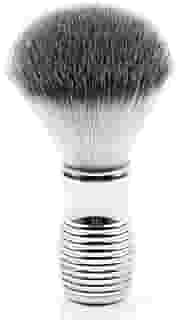 Doladaes Escova de barbear amarela prateada para homens, pincel de barbear macio e denso, cabo cromado ultra pesado, estrutura de porca ultra-forte, queda mínima, espuma rápida, o melhor barbear da