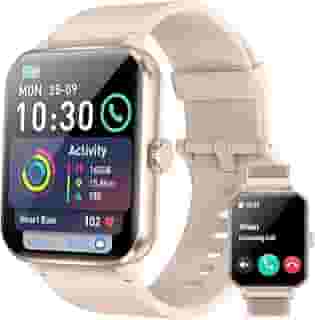 Smartwatch,Relógio Inteligente Tela Full Touch 1.85' para Mulheres,100+ Modos Esportivos,Chamadas Bluetooth, Assistente de Voz, Compatível com iOS/Android,Inclui 2 Pulseiras,Rosa