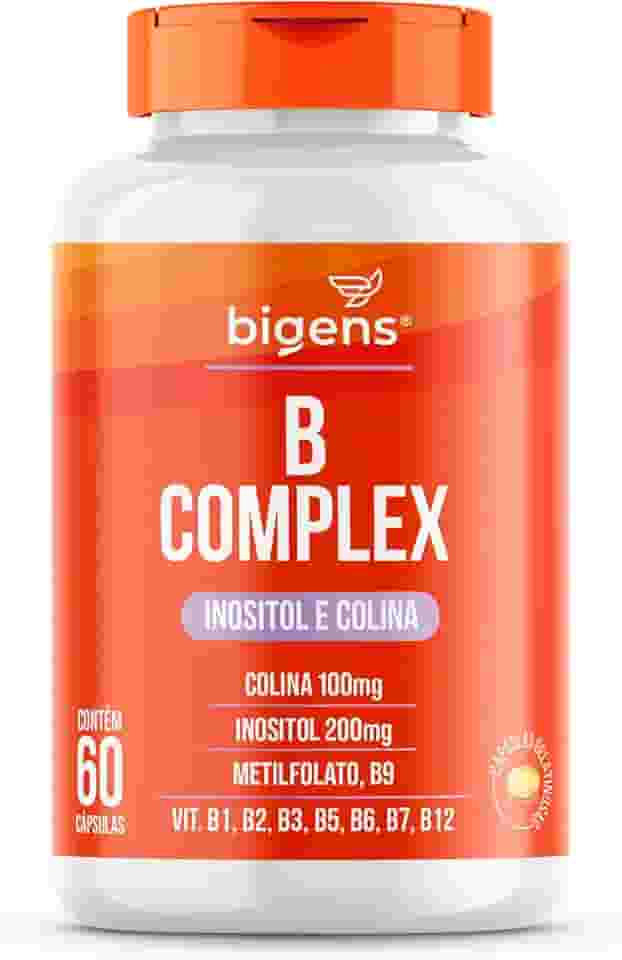 Complexo B, B Complex com Inositol e Colina, 60 Cápsulas Gelatinosas, Bigens