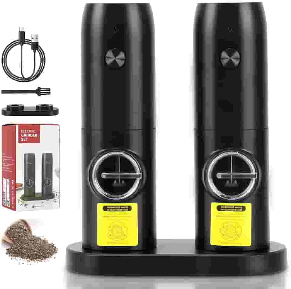 Moedor de Pimenta e Sal Elétrico Meantem, Automático, Preto