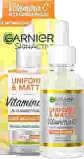 Garnier Uniform & Matte Sérum Facial Antimarcas Vitamina C, Niacinamida e Ácido Salicílico, Reduz Marcas Visivelmente, Controla Oleosidade, Efeito Matte, Hidrata e Uniformiza a Pele, 30ml