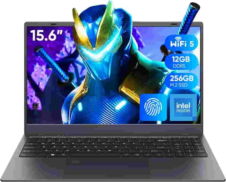 Coolby Laptop Windows 11 De 15,6 Polegadas, 12 Gb De Ram/Ssd De 256 Gb, Tela Ips De 1920 X 1080, Computador Laptop Intel N95 (Beats N5095) Quad Core, Suporte A Impressão Digital, Wifi 5, Bt