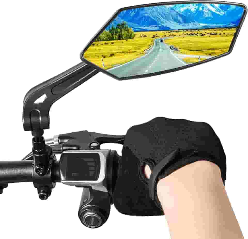 Espelho para bicicleta 1 peça, espelhos magnéticos para bicicleta Guidão retrovisor retrovisor, espelhos rotativos ajustáveis de 360 graus para guiadores, espelhos laterais de vidro HD para bicicleta de grande angular seguro, espelhos de E-Bike