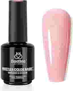 Beetles Nude Rubber Base Gel Esmalte – Cor Rosa Claro Gel Base para Fortalecimento das Unhas, Construção, Melhoramento, Reforço, Proteção de Longa Duração