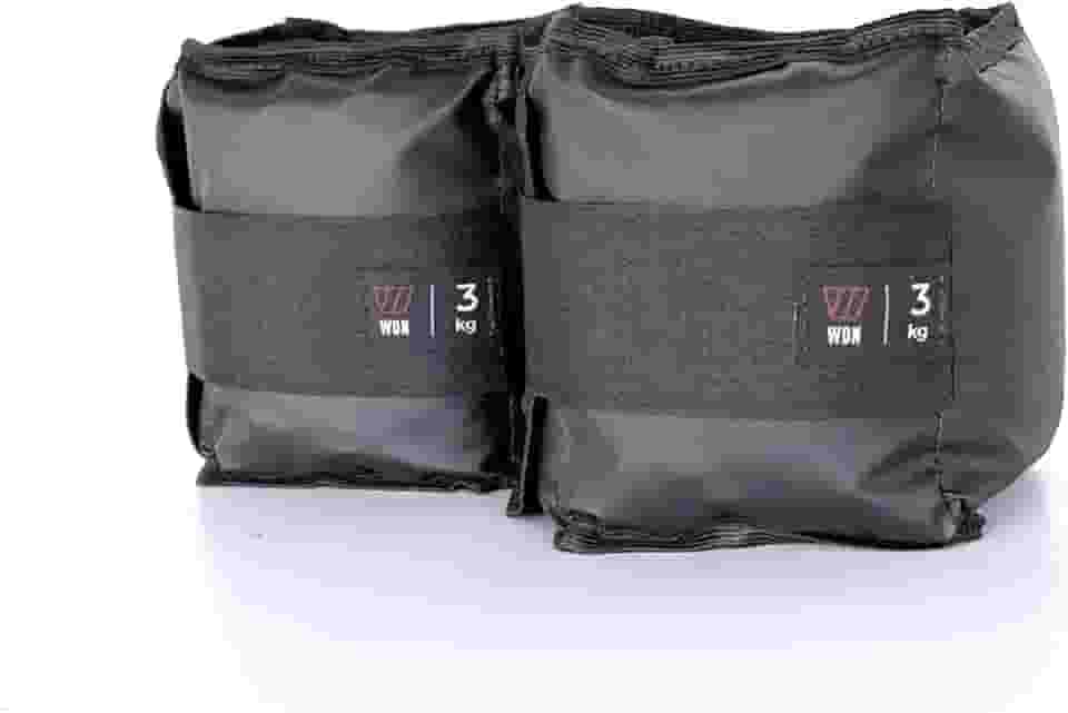 Par Caneleira Tornozeleira de Peso 3 kg WON Preto Fitness Academia Musculação Treino