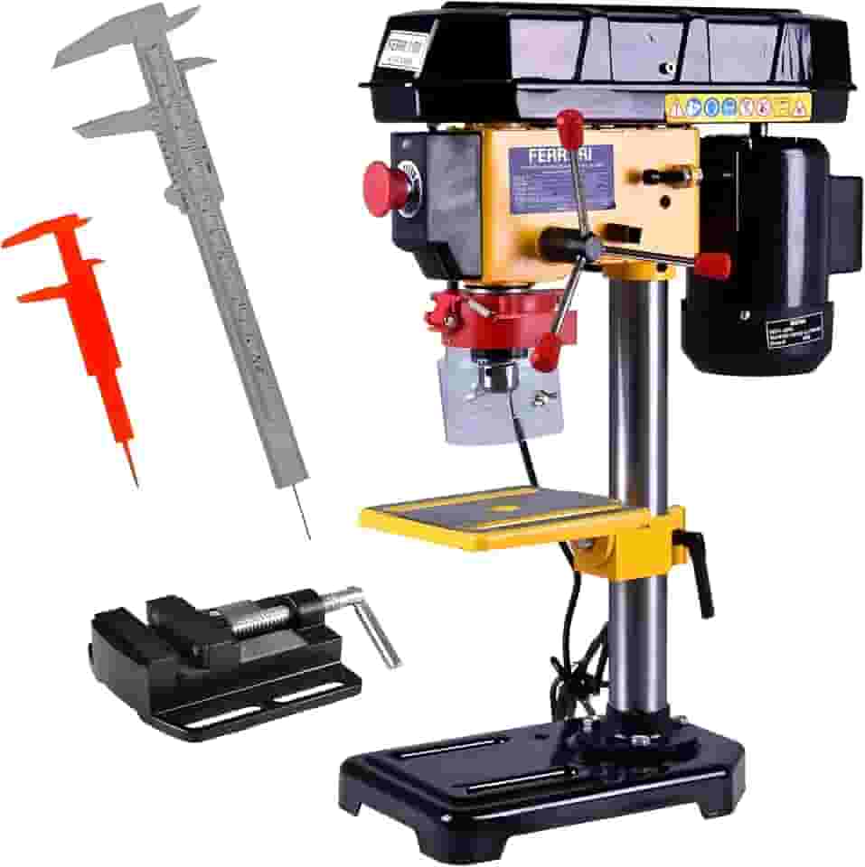 FERRARI Furadeira de Bancada 1/2 POL Motor 1/2 CV 350W com Morsa FG13CM 110V + Jogo Paquímetros 110V