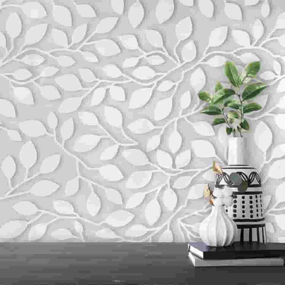 Papel de Parede Adesivo Floral Lavável Flor Adesivo Rolo 5 Metros (Folhas 3D)